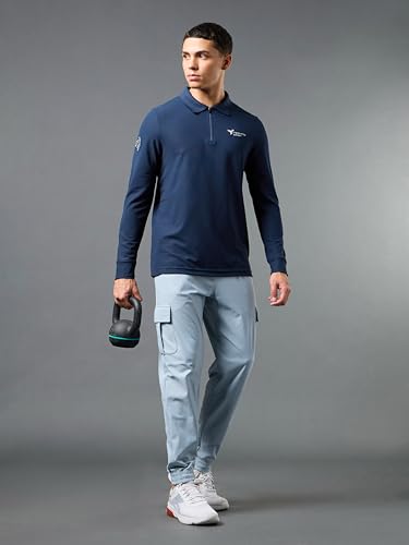 Image of TECHNOSPORT Men's Slim Fit Full Sleeve Polo T-Shirt with Collar, MATPIQ Quick Dry Moisture Wicking Polo Tee for Gym Sports Golf and Casual Wear
