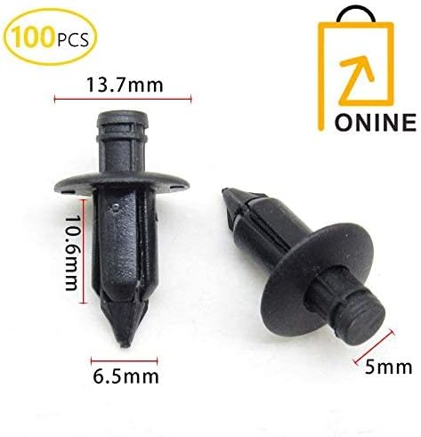 ONINE 100Pcs 6mm Bumper Retainer Clips Car Plastic Rivets Fasteners Push Retainers for Car Panel Fender Bumper
