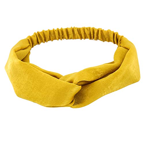 Yeshan Women's Criss Cross Silk Satin Headbands Elastic Twisted Head Wrap Knotted Hair Band,Pack Of 8 #TOP1