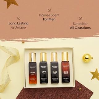 Bella Vita Luxury Long Lasting Perfume Gift Set for Man | 4x20ml | Gifts for Men | Woody, Citrusy, Oud, Premium Fragrance Scent | KLUB, OUD, CEO, G.O.A.T | Best gift for Valentine's Day