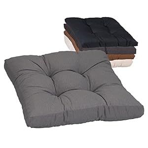 Beo Sitzkissen 60×60 cm wasserabweisend für Lounge Gartenmöbel | Made in EU Lounge-Kissen Grau | Stuhlkissen mit hoher Lichtechtigkeit – UV-Ausbleichschutz | Öko-Tex geprüft schadstofffrei