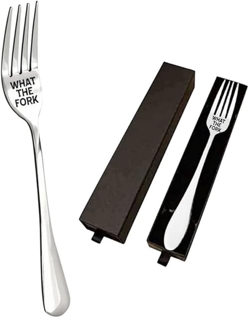 I Forking Love You Engraved Fork Stainless Steel Dinner Forks Letter Engraved Fork 8 Inches with Box for Your Love Ones and Friends - Valentines Gifts,Festival Gift (What The Fork)