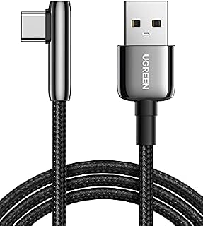UGREEN USB C Cable 90 Degree 18W Right Angle Type C Fast Charging Cable Zinc Alloy Compatible with Galaxy S22 S21 Ultra S20 Mi 11 Redmi Note 10 Pixel 6 5 Huawei P30 P40 Pro (0.5M)