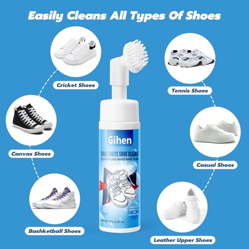 Gihen Shoe Cleaner Kits (9.17 oz), Water-Free Foam Shoe Cleaner with Shoe Brush and Shoe Cloth, Sneaker Care — view 4