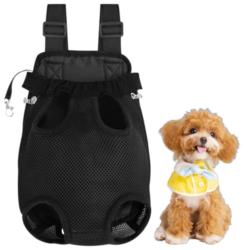 Aurafly Mochila Transporte para Perros y Gatos, Bolso Transporte para Mascotas, Mochila de Viaje Portátil para Cachorros, Portador con Patas hacia Fuera para Mascotas Pequeñas (M)