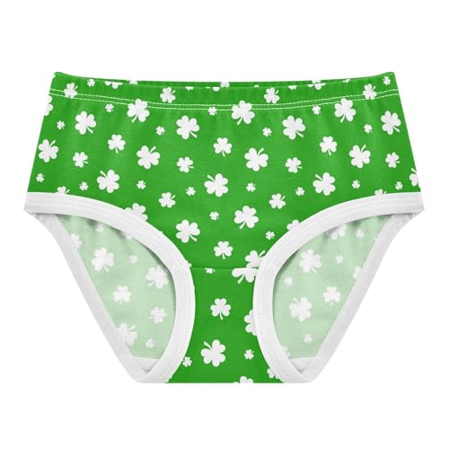 Little Girls' Soft Cotton Underwear Kids Breathable Comfort St Patricks Day Shamrock Panties Briefs Toddler