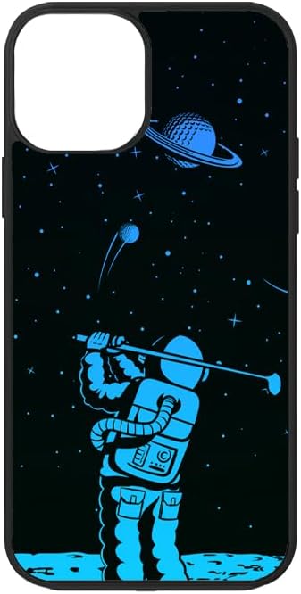 Funda para teléfono de golf, para amantes del golf, astronauta espacial, para palos de golf, compatible con iPhone 15, funda delgada de goma TPU