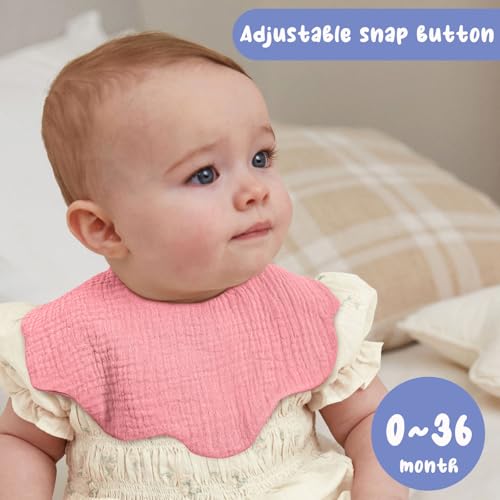 EllieHouse Baby Bibs for Girls Boys 10Pack Muslin Drool Teeth Drooling Teething Bibs Muslin Cotton for Infant Toddler2