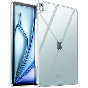 JETech Klar Hülle für iPad Air 13 Zoll M3/M2 (2025/2024), Anti-Vergilbung Transparent Stoßfest Dünn Tablet Rückendeckel mit Hart PC Rückseite und Soft TPU Stoßfänger