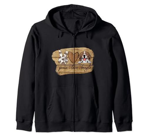 Peace Love Beagle Dog Mama Animal Lover Rescue Cute Sweat à Capuche
