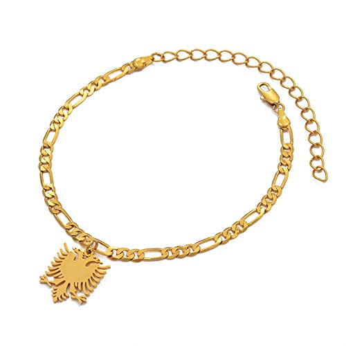 DSHT Albanien Adler Geformtes Armband Mädchen Mädchen Goldenes Armband Armband Zubehör Ethnisches Geschenk # 117521 Cover