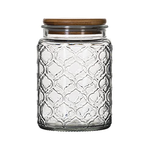 RareCi ガラスの保存瓶 食品の保存容器竹の木の蓋をした気密な食品の瓶 お茶 コーヒー豆 砂糖 キャンディー クッキー スパイスのためのキッチンキャニスター