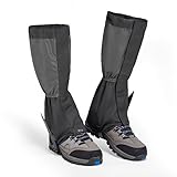 WOQI Waterproof Leg Gaiters for Men Women, Adjustable Snow Shoe Gaiters for Hiking, Skiing, Hunting, Outdoor Adventures, Snow Boot Gators Sandproof & Anti-Mosquito Bites, Oxford, Grey