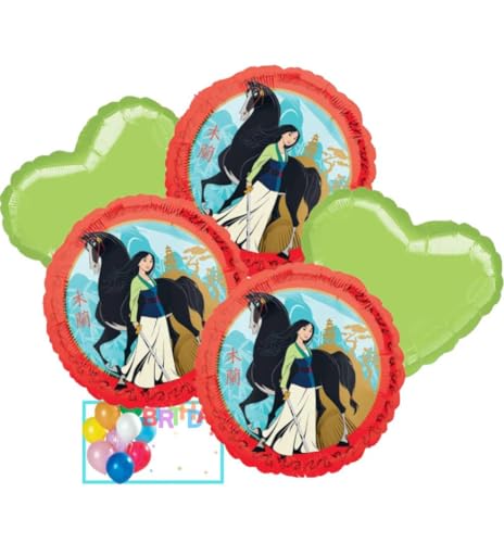 Anagram Ballons sous licence - Fournitures de fête destinées au bouquet de ballons d'anniversaire Mulan de Disney, multicolore, idéal pour les anniversaires, les événements à thème et les célébrations