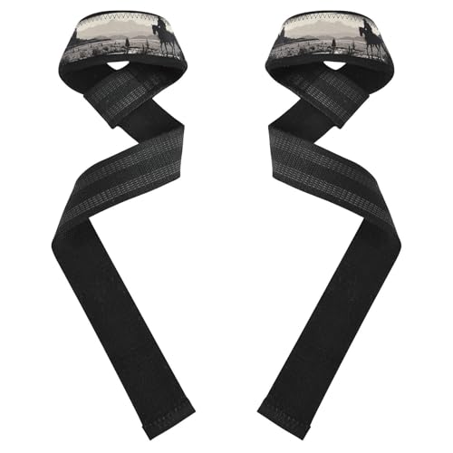 Nander Grey Desert Army Cowboy Wrist Straps for Weightlifting,Lifting Straps with Neoprene Cushioned Wrist Padded and Anti-Skid Silicone for Strength Training,Bodybuilding,Deadlifting