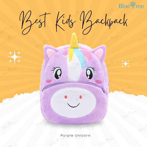Image of blue tree Cute Kids Backpack Toddler Bag Plush Animal Cartoon Mini Travel Bag for Baby Girl Boy 1-6 Years, Ideal for Gifting for Kids