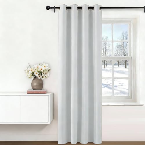 Rideau occultant design moderne à oeillets blanc avec tissu isolant haut de gamme