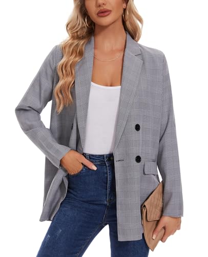 MINTLIMIT Women's Plaid Blazer Casual Long Sleeve Oversized Boyfriend Blazers