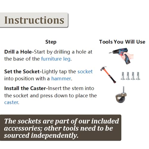 ENYKE Rodízios de Esfera de Haste de 2
