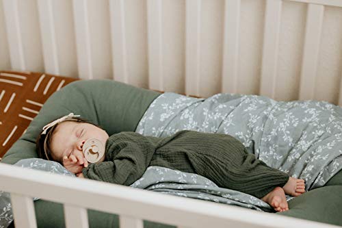 Image of Mini Wander Swaddles for Newborns Muslin Swaddle Blankets - Breathable Soft Receiving Blanket Baby Essentials | 47 x 47 Cotton - Bloom (Blue)