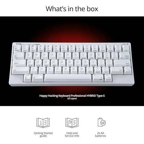 Image of HHKB - Happy Hacking Keyboard Professional Hybrid Type-S Snow | Wireless, Bluetooth, Wired, USB, Silent, Mac, Windows, Printed | 2 Year Advance Exchange Warranty