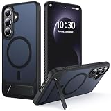Picture of FNDMIL for Samsung Galaxy S26 Plus Case with MagSafe [Invisible Kickstand] [Charge While Standing] [Military Shockproof] Translucent Matte Soft Silicone Bumper for S26 Plus Phone Case Slim, Black