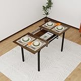 【ÉCONOMIE D’ESPACE MAXIMISÉE】: La table de cuisine pour petit espace est facilement réglable grâce à un mécanisme coulissant qui s'étend ou se rétracte en un clin d'œil. Idéale pour les petits appartements ou les bureaux à domicile où l'espace est limité. Que ce soit dans une salle à manger, une cuisine ou un bureau, le plateau de 110-149x70 cm offre un large espace pour les couverts, les ordinateurs portables et plus encore