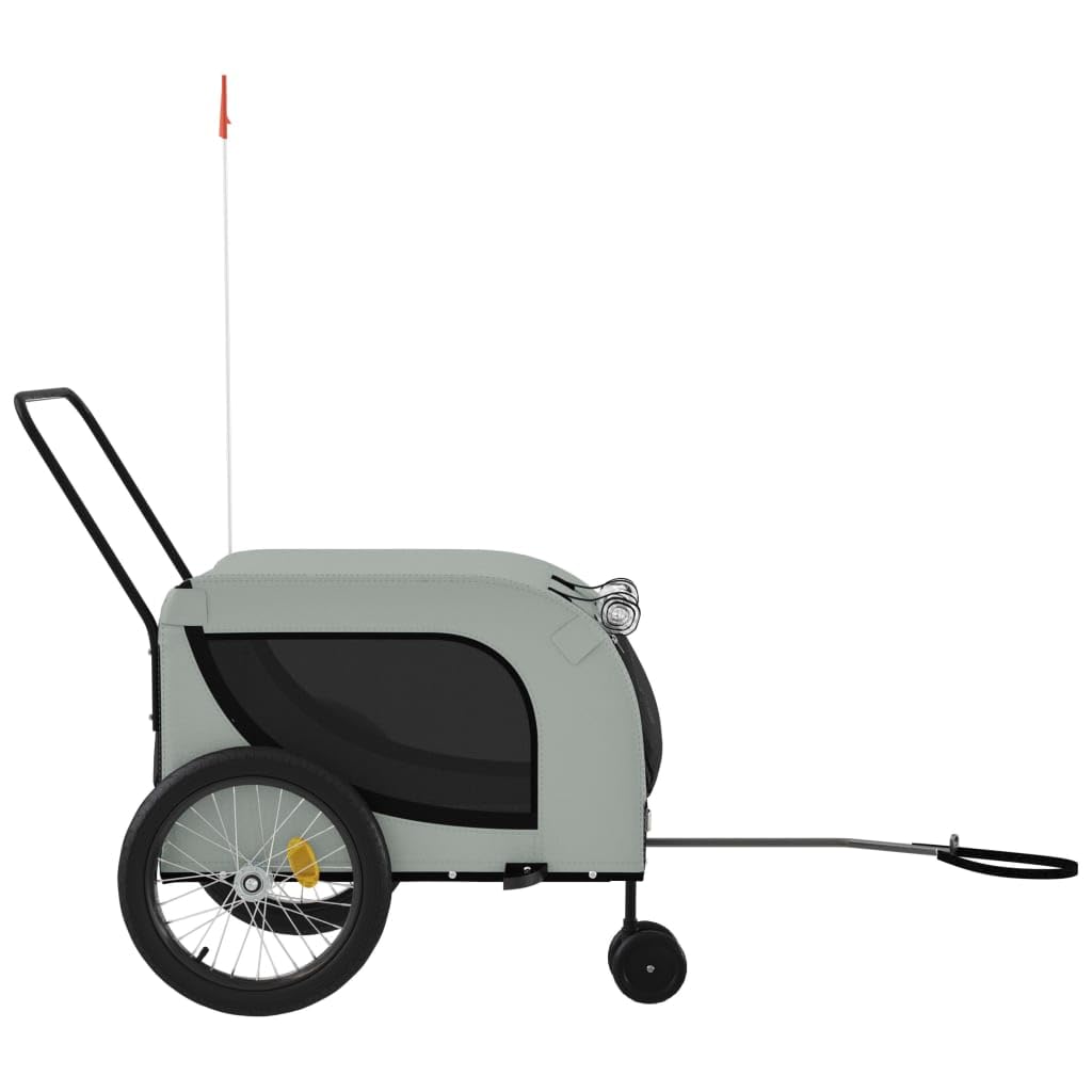 Homgoday Remolque de bicicleta para animales gris y negro Oxford y hierro, mueble carro para perro, carro para bicicleta, carro para perros, transportín perro bicicleta modelo 94028