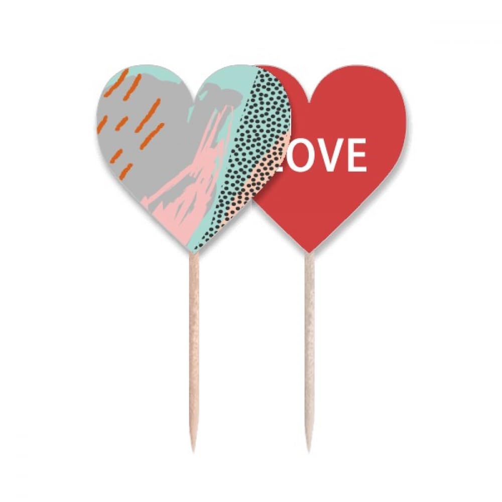 Pique Cupcake et Cure-dents Drapeau Cœur en bois naturel pour buffet de fête