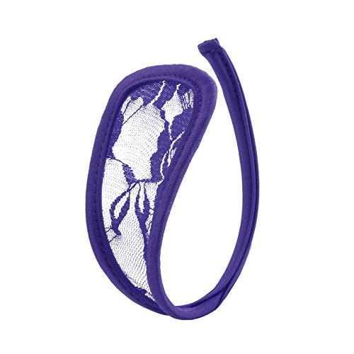 G-string violet en dentelle extensible sans couture taille unique