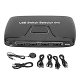 Augmentez l'efficacité : le sélecteur de commutateur USB à 4 ports permet d'éviter les changements de câble compliqués et gênants et d'autres opérations, offrant une commutation à un bouton. Simple et compact, il économise de l'espace sur le bureau et rend votre bureau plus propre et bien rangé.