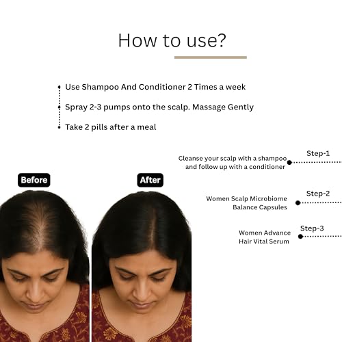 Image of FOLLIWISE Women 4-in-1 Hair Growth Combo | Deep Nourish Shampoo, Smooth Conditioner, Hair Vital Serum & Microbiome Balance Capsules | Anti Hair Fall, DHT Block, Hormonal & Scalp Care