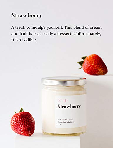 Mia's Co Strawberry Scented Candle, Handmade With Natural Soy Wax And Cotton Wicks, 7.5 Oz Minimalist Candle For Home, Long Lasting Burning, Candle Gift For Women #TOP2
