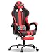 Produktbild Soontrans Gaming Stuhl Massage, Ergonomisch Gaming Sessel mit Vibration Massagefunktion Lumbalstütze, Fußstütze & Kopfstütze, Gepolstertes Leder, Gamer Stuhl für YouTube Livestreaming Xbox (Rot)