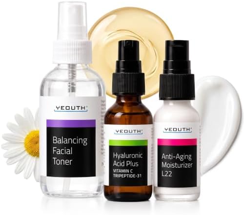YEOUTH 3-Piece Skin Care Set for Visibly Smoother-Looking Skin