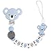 RUBY - Chupetero Personalizado para Bebé con Nombre Bola Silicona Antibacteriana con Pinza Koala de Silicona, Chupetero de Koala (Azul)