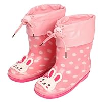 ENEN Rain Boots for Kids Girls and Boy, Rain Boots Toddler 1-9yrs Unisex Children Wellies Waterproof Non-Slip Rubber Gripped Sole for Spring Summer, School, Outdoors (3061 Rabbit,4)