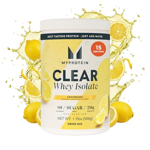 Image of Myprotein Clear Whey Isolate Protein Powder, 15 Servings (0.8lbs), Lemonade, 20g Protein per Serving, Naturally Flavored Drink Mix, Daily Protein Intake for Superior Performance
