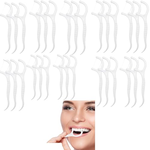 30 unidades desechables hilo dental 23 mm | Limpieza dental profunda | Diseño ergonómico | Uso diario y de viaje | Higiene bucal rápida y suave para casa, oficina, bolsa 72819