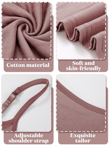 Image of WILLBOND 3 Pieces Women Basic Long Tanks Adjustable Spaghetti Strap Camisole Top