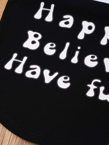 Kids Girls Alphabet Tank Top Contrast Trim Sleeveless Vest Cropped Spaghetti Strap Camisole Casual Outdoor Wear 5