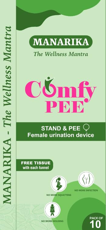 MANARIKA Comfy Pee 10 Funnels Disposable Female Urination Device With 2 Tissue Paper | Portable, Leak-Proof Stand And Pee For Public Toilets, Travel, Camping, Hiking And Outdoor Activities For Women And Girls (B0CGGQ4M95) Amazon Price History, Amazon Price Tracker