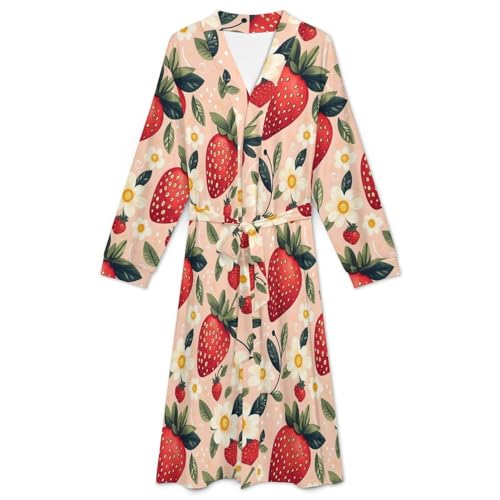 Robe de nuit en soie haut de gamme style kimono floral chic - 3