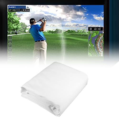 Image of Golf Simulator for Home, Impact Screen with Sound Insulation, 0.4cm Curtain White Cloth Material, Impact-Resistant, for Indoor/Outdoor Training(3m*4m)