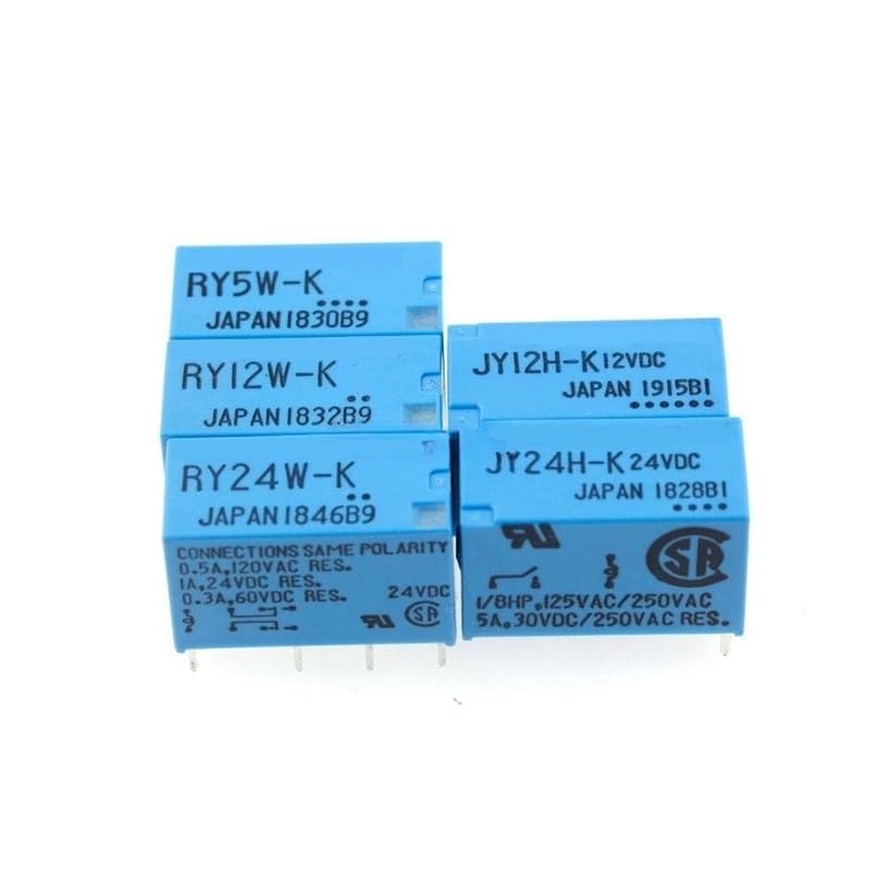 POWTAXBJGD 5PCS Relay RY5W-K RY12W-K RY24W-K Signal Relay 8pin 1A(5PCS RY24W-K)