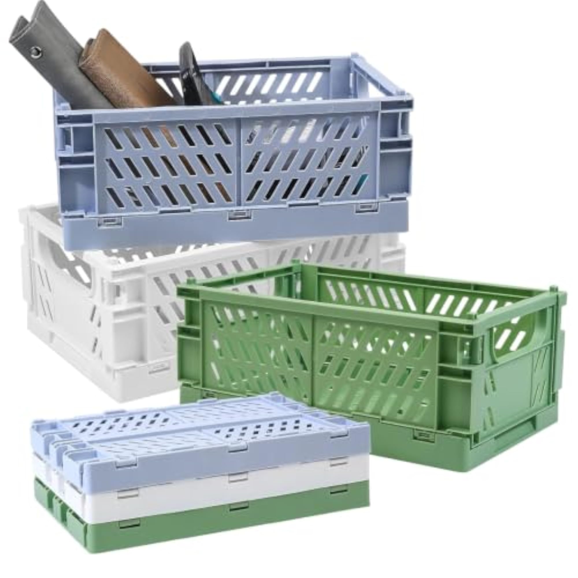Foldable Plastic Kitchen Storage Basket, Collapsible