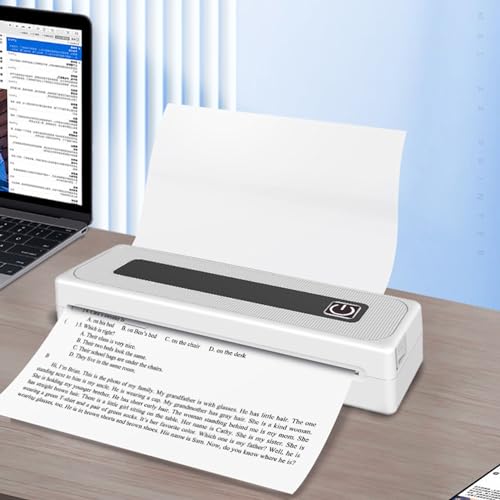Image of Wireless Portable Inkless Thermal Printer for Home Office, Multifunctional Printer for iOS and, Suitable for Printing Photos, Labels, and Notes, 1 Roll Thermal Paper Included