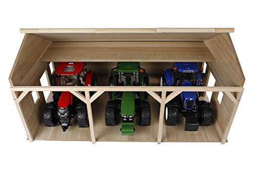 Kids Globe Schuppen Holz, Spielzeug Geräteschuppen Lagerhalle, Maßstab 1:16, Holzbauernhof, Holzstall, Bauernhof Spielzeug 610340