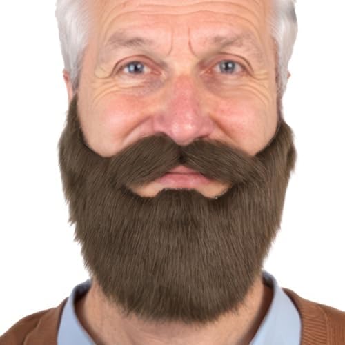 Honcloud Fake Beard with Adjustable Realistic Facial Hair Fits Co...