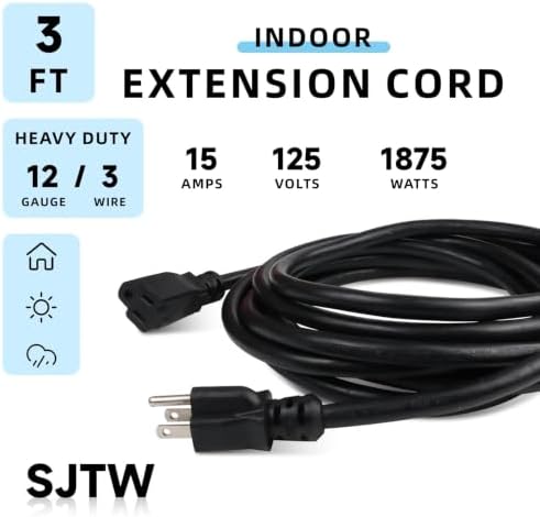 EP 50 Ft 12/3 SJTW Lighted Outdoor Extension Cord, Yellow